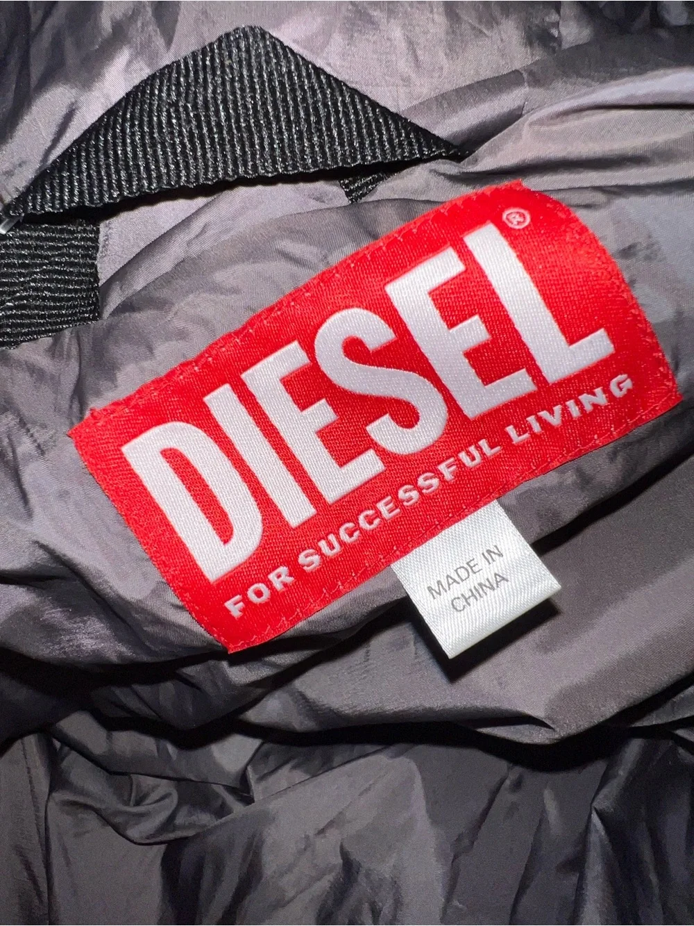 Diesel Oversized Hooded Puffer Coat - Mauve Taupe